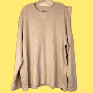 Eddie Bauer Waffle Knit Thermal Shirt Mens XXL Heather Oatmeal